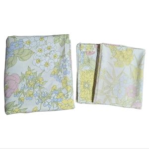 SOLD Vtg Cannon Monticello Queen Flat Sheet and 2 Pillowcases Muslin Cotton